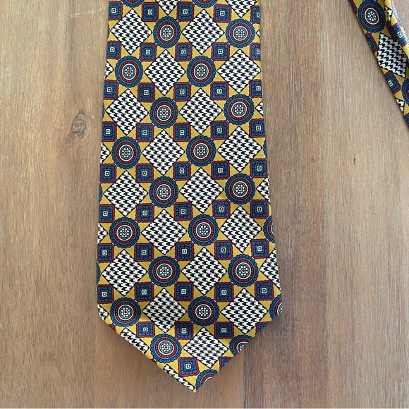 Men's Gold Il David by Florence Silk Patterned Tie - Picture 4 of 9